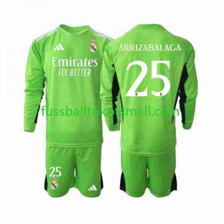 Fußballtrikots Real Madrid Kepa Arrizabalaga 25 Torwart Kinder 2023-2024 Langarm Heimtrikotsatz kaufen